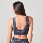 Varley Delta sports bra tank top slate floral charcoal print square neck long Photo 3