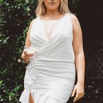 Princess Polly Devotion White Ruffle Bodycon Plunging Neckline Mini Dress 4 Photo 3