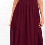 Lulus Make Me Move Chiffon Dress Gown Maroon Med Red Photo 1