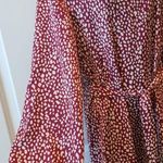 Long Sleeve Red /white Tie Detail Women's Dress Size XL Photo 4