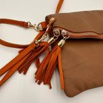 Vera Pelle Italian Leather Brown Crossbody Tassel Purse Photo 7