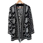 Soft Surroundings Mohair Wool Blend Bistro Floral Open Front Duster Cardigan PL Photo 1