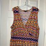 Mlle Gabrielle  Multicolor Print V Neck Sleeveless Midi Dress 3X Photo 4