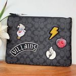 Coach NWT Disney X Large Pouch In Signature Canvas With Patches Photo 0