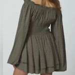 Urban Outfitters #13 NWOT  Clip Dot Smocked Long Sleeve Romper in Olive Photo 1