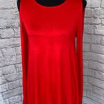 Azules USA Azules scoopneck cold shoulder Longsleeve blouse red sz S women Photo 0