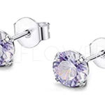 Light Purple CZ Stud Earrings Photo 0
