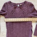 Anthropologie Moth  Portland Cable Knit Sweater Cotton‎ Mauve Purple Women's XS Photo 2