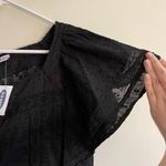 Old Navy S- Black Frilly Sleeves Blouse Square Neckline Lace Photo 2