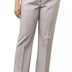 Kasper NWT Womens Trousers Size 16 W Light Grey High Waist Straight Leg Pockets Photo 0