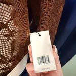 NWT Jason Wu Sheer Lace Top Brown Long Sleeve Button Up Small Photo 2