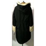 NWT $595 Jane Post S Womens Pile Lined Storm Coat Black Stone Tan Hood Faux Fur Photo 10