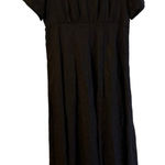 DISSH Short Sleeve Black Linen Maxi Dress Sz. 14 Photo 0