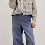 Free People  Sloane Belted Blue Wide Leg Pants Size Small Photo 0