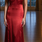 NOX NARIANNA Maroon Red Halter Rhinestone Prom Wedding Bridesmaid Formal Dress M Size M Photo 0