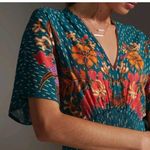Anthropologie Bl-nk London The Tatiana Kaftan Dress Floral Print Green One Size Photo 3