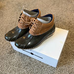 Tommy Hilfiger Duck Ankle Boots Snow Winter Blue & Tan Women's Size 9 US Photo 0