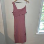Line and Dot NWT - Sylvie Sleeveless Midi Dress in Rose Classic One Shoulder Slits Photo 3
