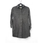 Madewell  Black Denim Shirtdress Size XS Colton Wash Gray Pockets Button Down Photo 2