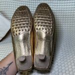 CAR SHOE Women's Gold Metallic Leather Loafer Heels Size 40 Photo 5