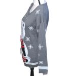 Derek Heart  Sweater Women’s L Fuzzy Polar Bear 3D Scarf & Mittens Photo 3