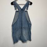 Women Denim Distressed Overalls Shorts Photo 2