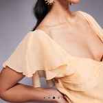 ASOS  design orange peach ruffle mini dress Photo 2