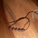 Burgundy Color Swarovski Crystal Platinum Bond Corded Bracelet Photo 4