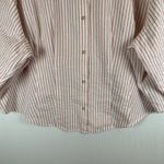 Torrid NWT  Women's 5X Dusty Rose Striped Cotton Crop Button Down Shirt Top‎ Photo 7