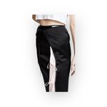 Alexander Wang new T ᯾ Heavy Draped Satin Skirt ᯾ Black Red Candy Stripe Lining Photo 6