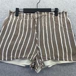 BCBGMAXAZRIA BCBG Women's Shorts Striped Brown Size Medium Lined Drawstring Photo 0