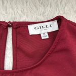 Gilli Burgundy Feather Trim Shift Dress Size Medium Red Photo 10