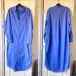 Frank & Eileen Rory Maxi Shirtdress Organic Cotton Periwinkle Large EUC Blue Photo 2