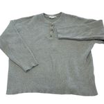 NIA Sweater Womens Medium Grey Waffle Knit Henley Pullover‎ Gray Photo 1