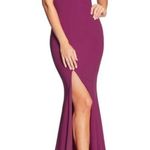 Dress the Population  Iris Thigh-High Slit Crepe Trumpet Gown Dark Magenta Medium Photo 1