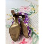 J.Crew Purple Floral Print Heels with Orange Bow Made in Italy Women's Size 8.5 Photo 5