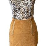 faux suede, high waist, above knee length, bodycon mini skirt Brown Size undefined Photo 0