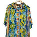 Cherry Creek Womens 2X Rayon Button Tunic Dress Multicolor Geometric Artsy Size XXL Photo 2