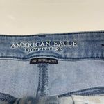 American Eagle  Womens Shorts Sz 8 Blue Denim Hi-Rise Shortie‎ Lace Pockets Holes Photo 3