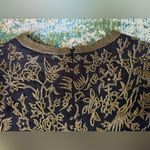 Vintage Oleg Cassini Black Tie beaded gold silk evening top, size small Photo 9