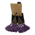 Boho Festival Copper Sphere Metalwork Agate Beads Purple Tassel Dangle Earrings Photo 8