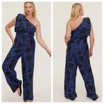 Kate Spade Wide Leg Jumpsuit one Shoulder Bow Accent Sz 14 NWT Holiday Wedding Photo 1