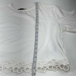 Forever 21 Women’s White Floral Embroidered-Trim Tee Size M Photo 15