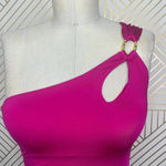 Trina Turk  Getaway Solid One Piece One Shoulder Swimsuit Berry Pink Size‎ US 2 Photo 2