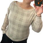 Maurice's  MEDIUM Cozy Relaxed Plaid Button Long Sleeve Dolman Boat Neckline Tee Photo 10