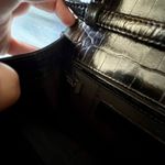 Ralph Lauren Vtg Alligator Sterling Silver Envelope Clutch Bag Crossbody Black Photo 8