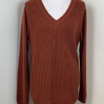 Stitch Fix  RD Style Josslyn V-Neck Sweater Burnt Orange Chunky Knit Cotton Large Photo 3