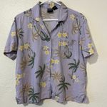 Erika Vintage Y2K 90s  Tropical Floral Palm Tree Pocket Hawaiian Shirt Sz Medium Photo 0