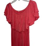 Pink Blush Off Shoulder Ruffle Maxi Dress Women's S/MSmocked Waist Flowy Photo 1