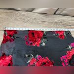 Anthropologie Ettwa Burnout Velvet Jumpsuit Black Red Floral Wide Leg small Photo 5